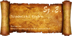 Szadeczki Endre névjegykártya